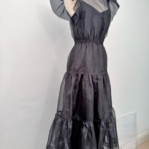 NWT JONATHAN SIMKHAI Chiana Ruffle Sleeve Midi Dress - Size 2 - Picture 4 of 9